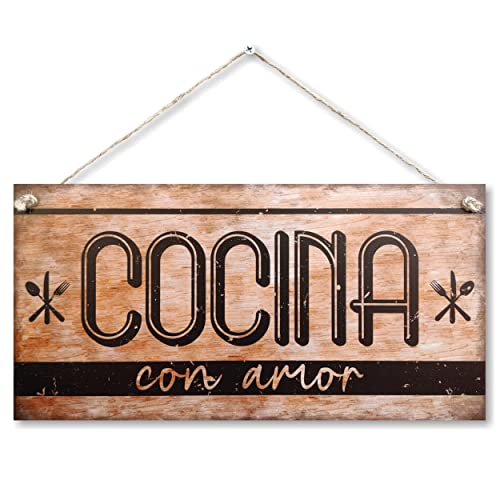 CARISPIBET Cozinha * com amor * ornamento suspenso para casa decoração para cozinha sinal decorativo 15 x 30 cm