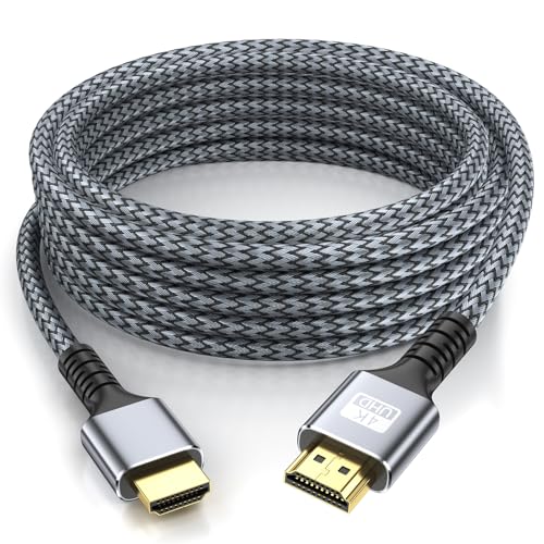 looyotul 4k Cabo HDMI 12 m de alta velocidade HDMI 2.0 cabo 4K @ 60HZ de retorno de áudio e vídeo conector dourado 3D Arc é usado para televisão de ultra alta definição Xbox PS4/PS5, etc. (prateado)