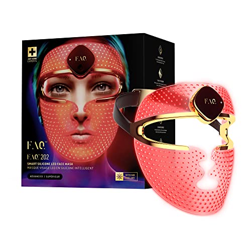 FAQ 202 Máscara LED facial profissional NIR 7 LED, Red light Therapy, sem fios, 600 pontos de luz, aparelhos para o rosto portátil, Skin Care
