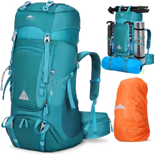 IGOLUMON Mochila de caminhada 60 l impermeável mochilas Trekking viagem com cobertura de chuva mochila desportiva ao ar livre para escalada acampar turismo homem mulher