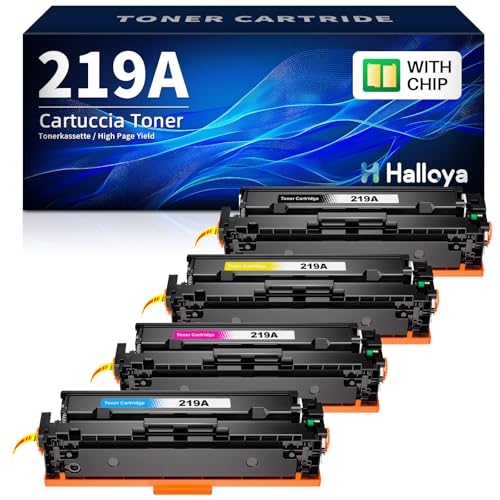 Halloya 219A W2190A Tonificador (com chip) compatível para cor Laserjet Pro MFP 3302FDW 3302FDWG 3302SDW 3302SDWG 3302FDN 3302FDNG Color Laserjet Pro 3202DN 3202DW preto Turquesa/ciano amarelo/magenta