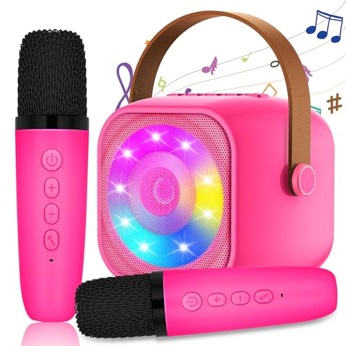 Karaoke 2 Microfones, karaokê, máquina para crianças e microfones sem fios, altifalante Bluetooth portátil para adultos e meninas, presente para festas em casa / presentes / brinquedos