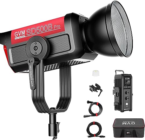 GVM Pro SD500B 500 W luz de vídeo LED, luz de estudo com montagem Bowens, conjunto de iluminação de vídeo bicolor 61600 lux/1m, luz contínua de fotografia LED para estúdios, filme de vídeo do Youtube