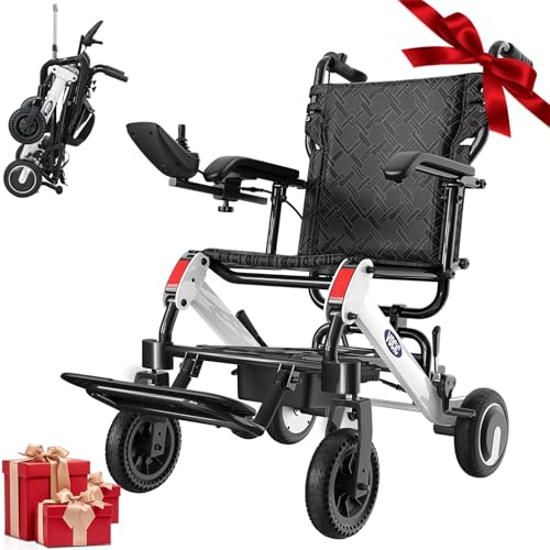 VOCIC V55 Cadeira de rodas elétrica dobrável leve (21,5 kg), 20 KM cadeira roda elétrica pequena estreita para interior e elevador, com controlo traseiro, aprovado pela companhia aérea, 136 kg | 5