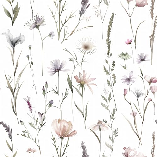myforHD Papel de parede autoadesivo flores papel de parede papel autocolante para móveis removível impermeável estilo retro vinil PVC autocolante decorativos parede sala de estar papel de parede