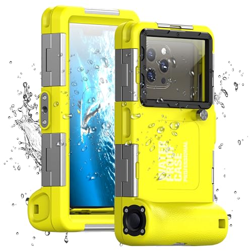 Capa impermeável universal IPX8 para mergulho profissional 15 M, compatível com iPhone, Samsung, Xiaomi - capa estanque para snorkel, surf e fotografia subaquática (amarelo)