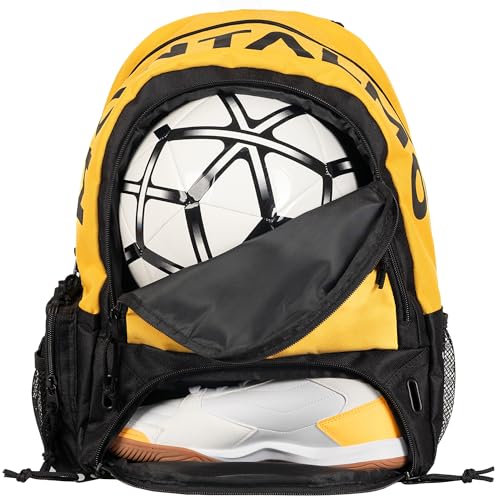MONTALMO Mochila de futebol basquetebol Voley handebol com sapatilhas e compartimento de bola | mochila de desporto para crianças, menina