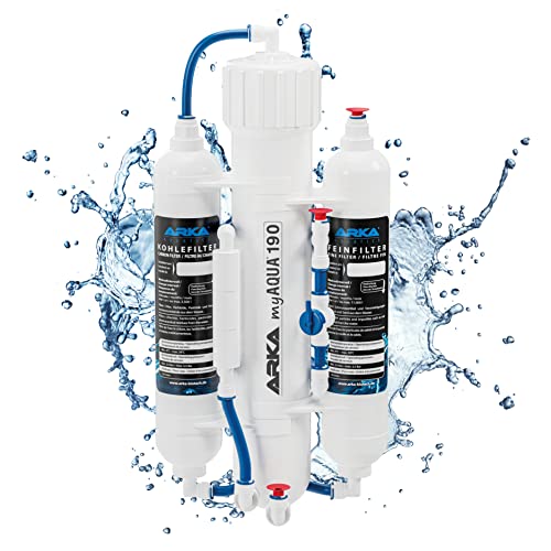 ARKA Aquatics myAqua190 – O sistema de osmose reversa até 190 l/dia, filtra até 99% dos contaminantes, sais e bactérias da água, ideal para qualquer aquário de água doce e salgada.