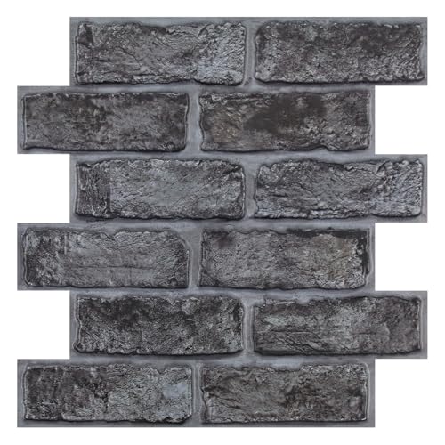 Commomy 10 peças painéis de parede 3D decorativos para parede de tijolo, 30 x 30 cm, autocolante PVC painel decorativo parede de tijolo falso para cozinha, quarto, sala de estar