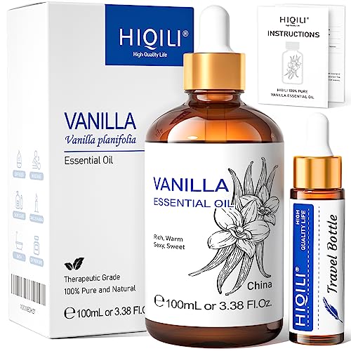 HIQILI 100 ml óleo essencial de baunilha, fragrância forte para loção corporal, fabrico de velas, sabão, aromaterapia