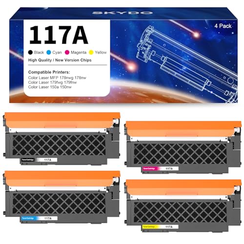 HP 117A cartucho de toner compatível para cor laser MFP 178nwg 179fwg 179fnw, 150nw 150a 178nw - W2071A W2072A W2073A (4 pacotes)