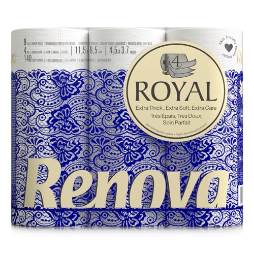 Renova Papel higiénico com 4 camadas, branco real - 9 rolos