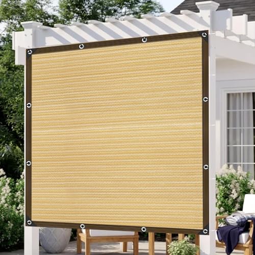 Toldo solar, rede de sombra com ilhós, proteção solar para varanda, terraço, jardim, estufa, galinheiro, piscina, privacidade, resistente ao vento e permeável à água