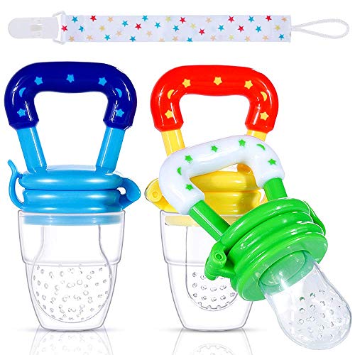 Faburo 3 Peças Chupeta mordedor bebé, brinquedo infantil pacifiers de 3 tamanhos diferentes com um clipe para chupeta