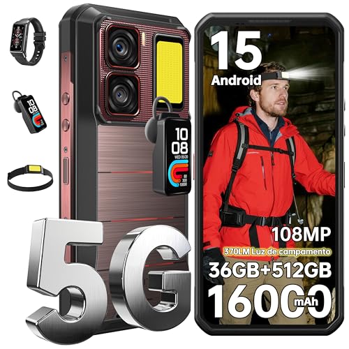 OUKITEL WP300 5G Mobile inquebrável Android 15-36 GB RAM+512 GB ROM/2TB 16000 mAh/45 W 6,8" 2,4 K FHD+ 120Hz 108 MP + 32 MP móvel resistente luz frontal 370 LM+ auricular E/Relógio Com ecrã duplo SIM