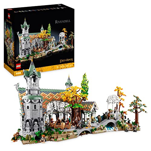 LEGO Ícons O Senhor dos Anéis: RIVENDEL - Presente para o Dia do Pai - Maquete para Construir da Terra Média - Grande Set com 15 Minifiguras Inc. Frodo, bolbo, bandalf e legolas 10316