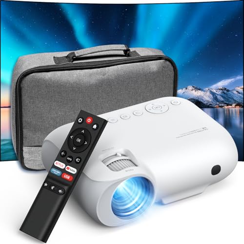 Projetor de 4K 【Netflix oficial e 1000 aplicações incorporadas】YOTON Y9 Projetor portátil WiFi Bluetooth 28000L, ecrã de 200" com 50% zoom, projetor de vídeo suporte iOS/Android/HDMI (com bolsa)