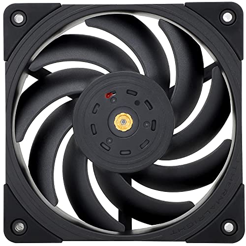 Thermalright TL-B12 120 mm CPU Cooler ventilador, ventilador de caixa para computador, controlo PWM, 2150 RPM, ventilador de potência de pressão estática para rolamentos S-FDB (preto)