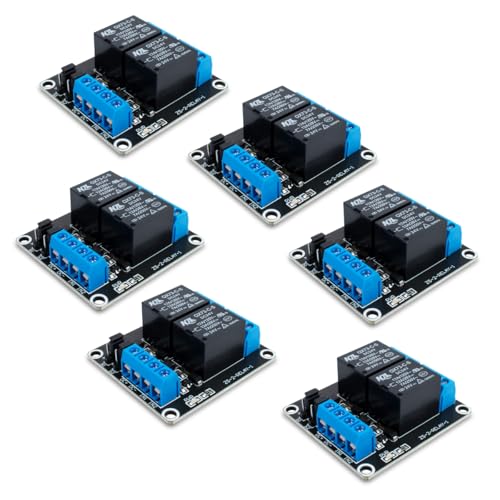 Innfeeltech 6 unidades DC 24 V Relay Module 2 Channel Relay with Optocoupler High or Low Level Trigger Placa de expansão