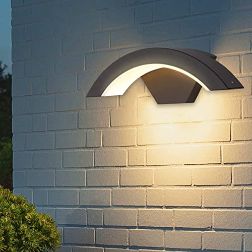 Aiskdan LED aplique parede interior / exterior, 24 W luz de parede metal, IP54 candeeiro de parede impermeável, adequado para vila, jardim, corredor, quarto, luz quente 3000 K