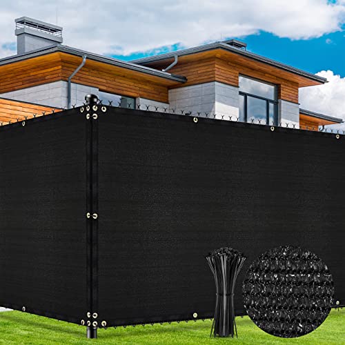 Duerer Malha de ocultação de jardim, 1,5 m x 10 m, malha de sombra, 170 g/m², densidade HDPE, proteção UV, privacidade para cercas de jardim, terraço, varanda e cercas, preto