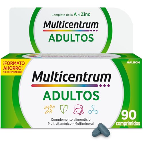 Multicentrum Suplemento alimentar com 13 Vitaminas e 11 minerais, para adultos e adolescentes a partir de 12 anos, 90 comprimidos