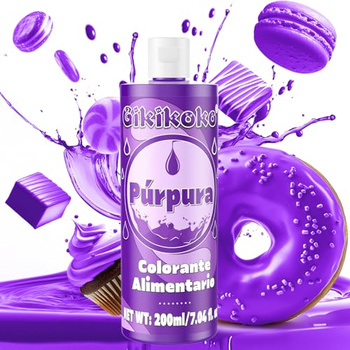 Corante alimentar - Gikikoko 200 ml corantes alimentares alta concentrado, corante alimentar, corantes alimentares para ondants bolos bolachas da Páscoa (roxo)