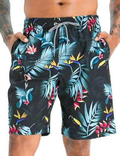 APTRO Calções de banho para homem curto roupa para homem secagem rápida natação surf com forro havaiano férias tamanhos grandes