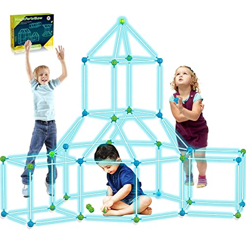 Kit de construção para crianças 85 peças que brilham no escuro Air Forts construtor de presente brinquedos para 4 5 6 7 8 9 anos de idade meninas DIY Fort Building túnel loja de 85 unidades