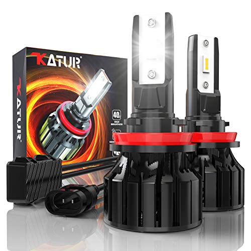 KATUR Lâmpada H11 Led, 80 W 16000LM 6000 K branco frio 400 % brilho super brilhante ângulo de feixe ajustável de 360 graus lâmpadas H11 H8 H9 LED Canbus kit de conversão IP65 à prova de água, 1 par