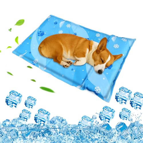 Aisuowa Tapete refrescante para cães e gatos, tapete de gel auto-refrigerante, almofada refrescante não tóxica, cama fria e manta de refrigeração duradoura para animais de estimação