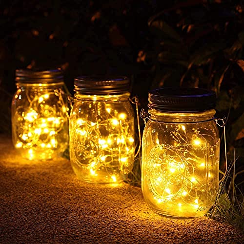 Candeeiros solares, para exteriores, conjunto de 3, com 30 LEDs, impermeável, ideal para Natal, casamentos, entre outros