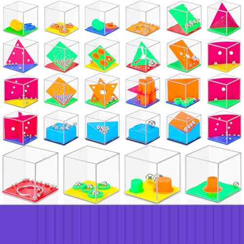 Gontence 28 Jogos de quebra-cabeças com 28 roxo bolsa - cubos de quebra-cabeças | puzzle jogos com diferentes níveis | presentes de aniversário para meninos e meninas | recheio pinata infantil