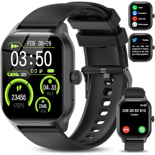 LAOYABB Relógio inteligente homem mulher, 2,01" Smartwatch com chamadas, monitor de sono/podómetro, vários modos desportivos pulseira atividade, impermeável IP68 Smart Watch para iOS Android
