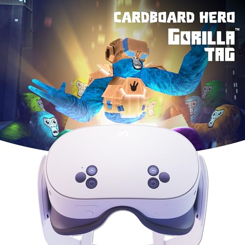 Meta Quest 3S 128 GB Sumérgete en la Realidad Mixta - Pack Gorilla Tag Cardboard Hero Headset - Incluyen 3 Meses de Prueba para Meta Horizon+