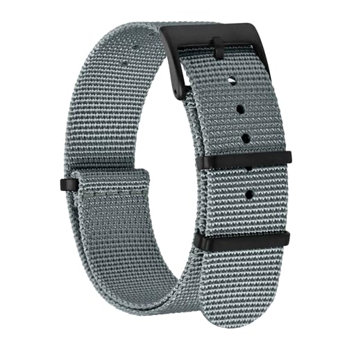 BISONSTRAP Correias de relógio de nylon para homens, correias militares de uma só peça, 18 mm 20 mm 22 mm