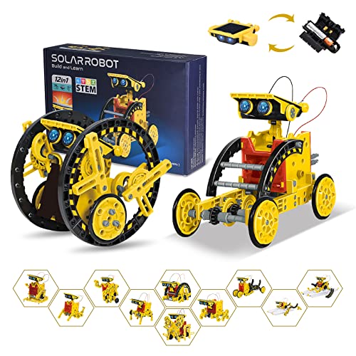 OMWay Robot Solar, kit robótico brinquedos crianças 7 8 9 10 anos, 12 em 1 jogos educativos ciência experiências construções para crianças 11 12 anos, natal aniversário presentes para crianças, 190