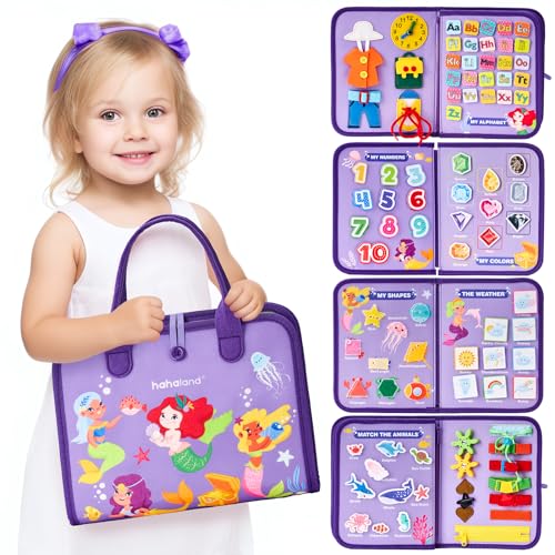hahaland 7 em 1 Busy Board brinquedos crianças 2 anos, 5 camadas placa Montessori 12 anos, Busy Board de atividades brinquedos para meninas 2 3 4 5 anos