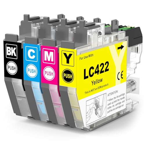 LC422 Cartucho de tinta compatível para Brother LC422 tinta LC 422 para Brother MFC-J5340DW MFC-J5345DW MFC-J5740DW MFC-J6540DW MFC-J6940DW (4 unidades ES)