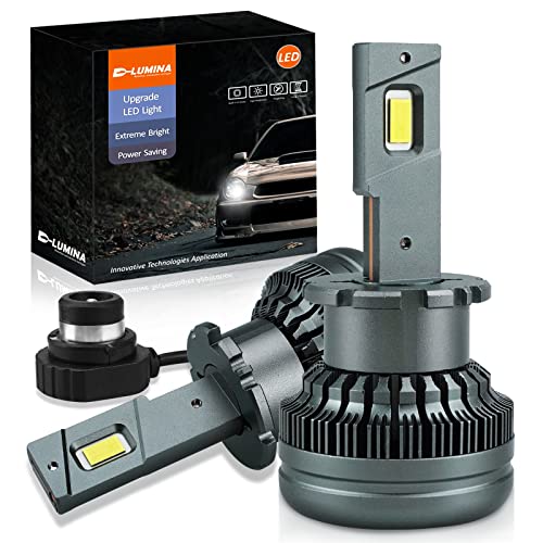D-Lumina Lâmpada D2S LED para faróis dianteiros anti-erros, Canbus D2R D2C, kit de conversão de substituição HID Xenon, 50 W, 12000LM 6500K branco, tomada e uso, embalagem de 2