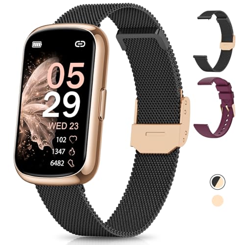 RUXINGX Relógio inteligente mulher, 1,47" HD pulseira inteligente mulher, IP68, 24H Pulsómetro, oxímetro de 24 modos desportivos, sonho, função feminina, podómetro Smartwatch para iOS Android ouro