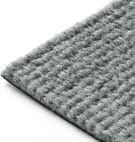 FunStick 30 x 30 cm 30 azulejos chão autocolantes tapete tapete cinzento claro tapete adesivo para chão casa lavável tapetes de tapete para quarto escada tapete antiderrapante chão cinzento claro