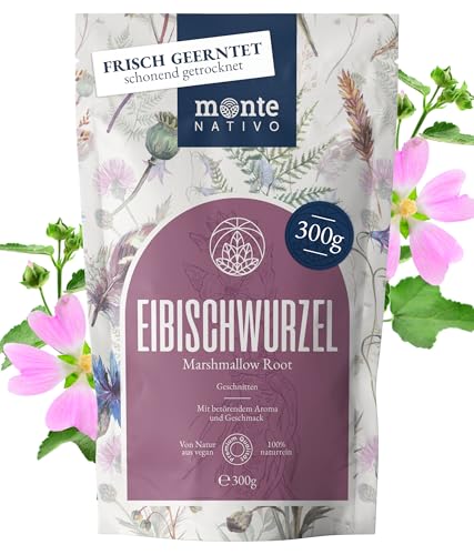 Chá de raiz de marshmallows monte nativo (300 g) – raiz de marshmallows delicadamente secada, chá em folhas soltas, 100% natural e sem aditivos – Tisana aromática para uma infusão deliciosa
