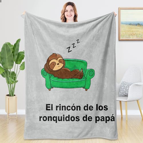 Rebundex Presente pai presente pai divertido presente dia do pai, preguiçoso presentes para o pai aniversário, pai presentes de Natal originais dia do pai, flanela mantas 1,3 m x 1,5 m