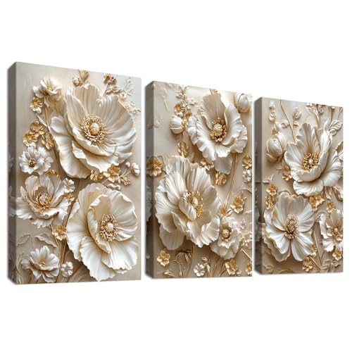 3 peças moldura de madeira quadro moderno damasco de luxo dourado 3D peónias flores tela decorativas pintura camfeu floral vintage imagem quadros decoração sala de estar quartos corredor casa de banho