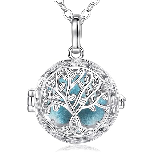 EUDORA Harmony Ball Chamador de anjos grávida, árvore da vida pendente jóias para mulher gravidez, colares primeira gravidez mãe presentes originais para mãe avó, 76 cm 114 cm