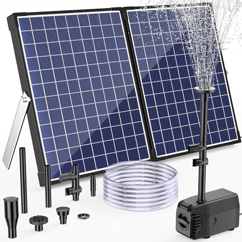 Biling Bomba solar para tanque de 35 W, para exteriores, 1600 l/h, fonte solar com tubo de água de 2 m, bomba solar com filtro de 5 m, comprimento da linha de 2,5 m, altura de remoção, bomba de