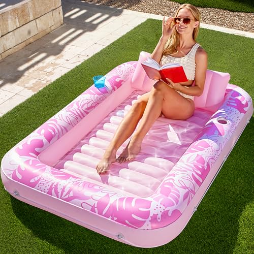 Sloosh Gonflável bronze piscina Chaise Longue Flotteur pour para adultos, 70" x 46"/1,78 m*1,16 m Grand Bain de Soleil Flotteurs de piscina Lit de bronze Gonflable Radeau de piscina Lounge Floatie