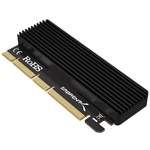 SABRENT Adaptador PCIE Express a M.2 NVMe SSD | PCIE 3.0 X16/X8/X4, com almofada térmica e dissipador térmico, chave M SSD 2230/2242/2260/2280 | [EC-PCIE]