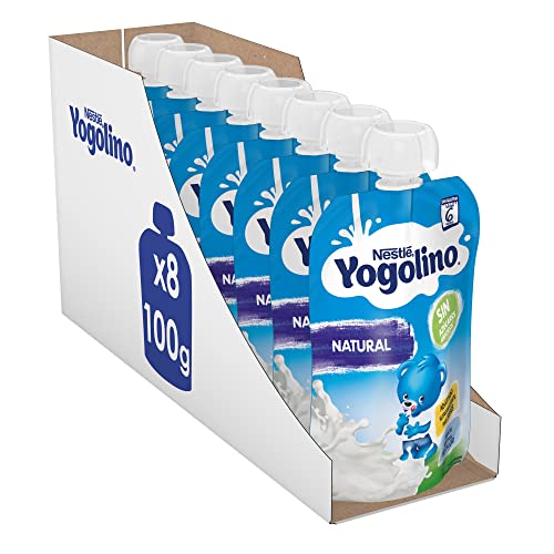 Nestlé Yogolino Lácteo infantil natural, a partir de 6 meses, 8 bolsas de 100 g